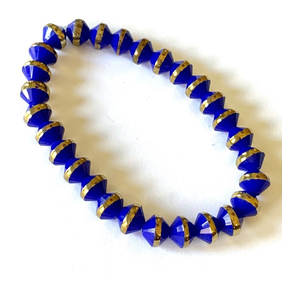 Cobalt Blue Czech Glass Bracelet - Picture 2 of 2